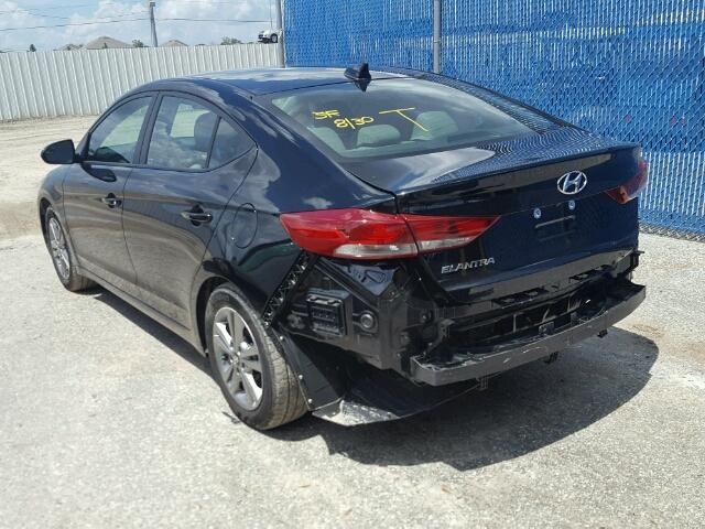 KMHD84LF4HU407272 - 2017 HYUNDAI ELANTRA SE BLACK photo 3