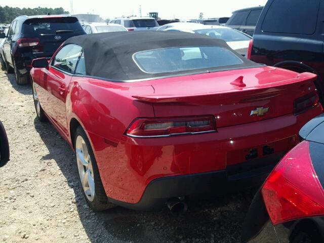 2G1FF3D32F9180216 - 2015 CHEVROLET CAMARO LT RED photo 3