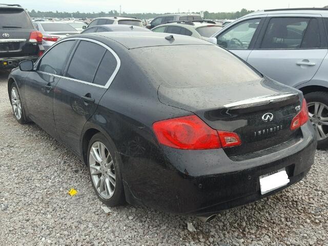 JN1CV6AP6DM718263 - 2013 INFINITI G37 BLACK photo 3