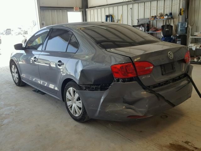 3VW2K7AJ8EM239302 - 2014 VOLKSWAGEN JETTA BASE Մոխրագույն լուսանկար 3