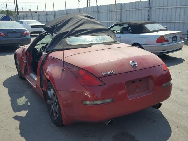 JN1AZ36A75M752034 - 2005 NISSAN 350Z ROADS RED photo 3