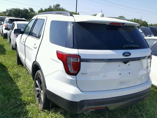 1FM5K7D82HGD53198 - 2017 FORD EXPLORER X WHITE photo 3