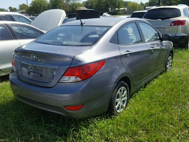 KMHCT4AE8EU643391 - 2014 HYUNDAI ACCENT GRAY photo 4