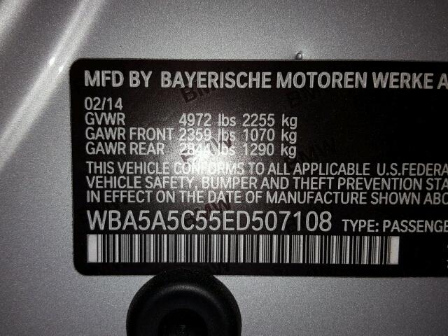 WBA5A5C55ED507108 - 2014 BMW 528 SILVER photo 10