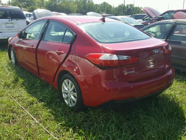 KNAFX4A60E5165182 - 2014 KIA FORTE RED photo 3