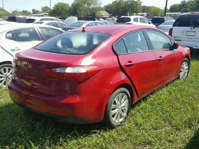 KNAFX4A60E5165182 - 2014 KIA FORTE RED photo 4