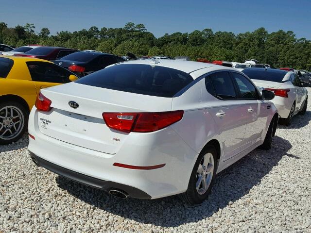 5XXGM4A78EG284635 - 2014 KIA OPTIMA WHITE photo 4