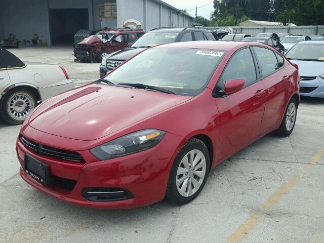 1C3CDFBAXED772679 - 2014 DODGE DART RED photo 2