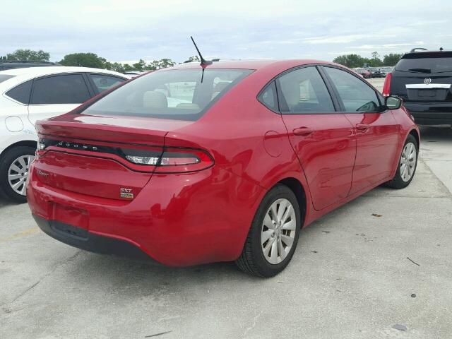 1C3CDFBAXED772679 - 2014 DODGE DART RED photo 4