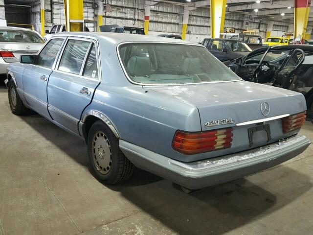 WDBCA35D5GA279486 - 1986 MERCEDES-BENZ 420 SEL BLUE photo 3