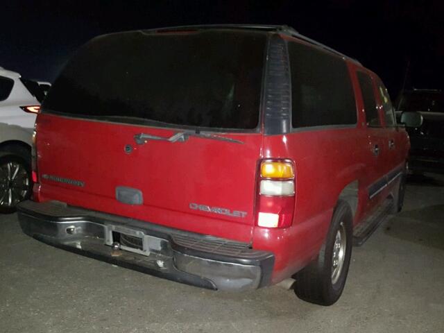 3GNEC16T81G216008 - 2001 CHEVROLET SUBURBAN C RED photo 4