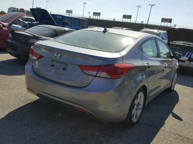 KMHDH4AE7DU617045 - 2013 HYUNDAI ELANTRA SILVER photo 4