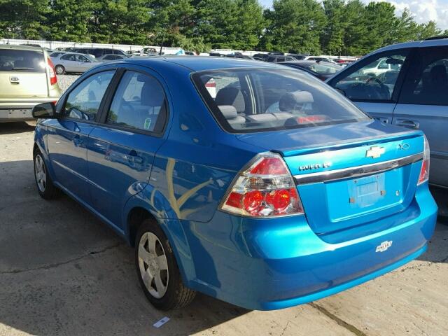 KL1TD56E19B622763 - 2009 CHEVROLET AVEO LS BLUE photo 3