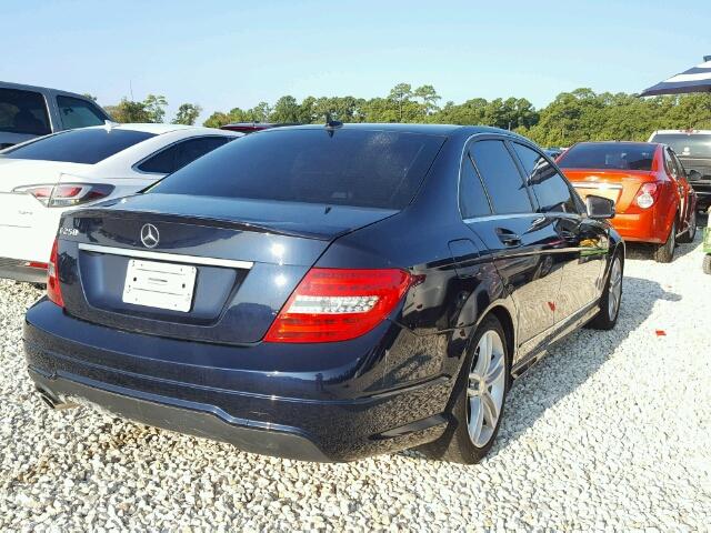 WDDGF4HB0ER303797 - 2014 MERCEDES-BENZ C BLUE photo 4