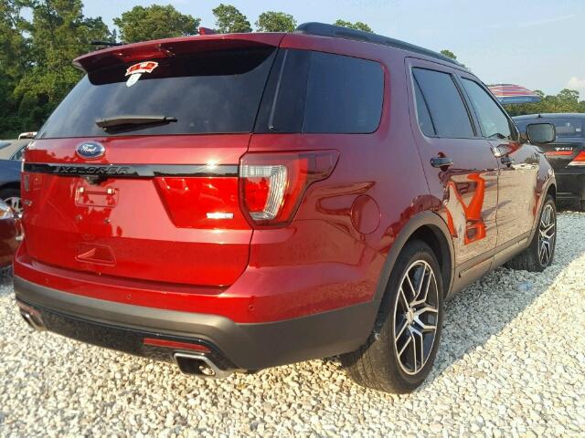 1FM5K8GT2GGC85229 - 2016 FORD EXPLORER RED photo 4