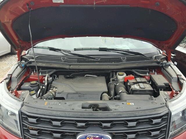 1FM5K8GT2GGC85229 - 2016 FORD EXPLORER RED photo 7