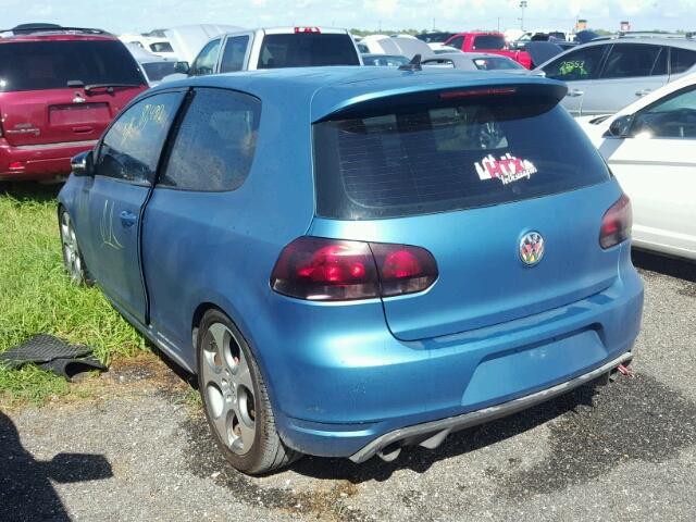 WVWEV7AJ1CW081650 - 2012 VOLKSWAGEN GTI BLUE photo 3