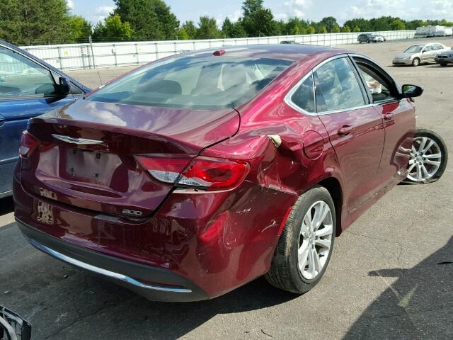 1C3CCCAB8FN534398 - 2015 CHRYSLER 200 MAROON photo 4