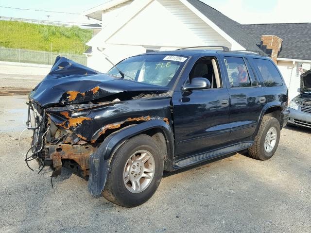 1B4HS48N32F213669 - 2002 DODGE DURANGO SL BLACK photo 2