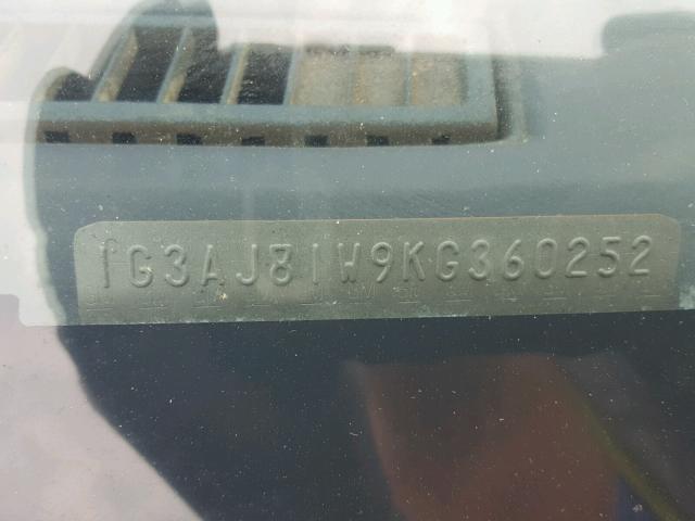 1G3AJ81W9KG360252 - 1989 OLDSMOBILE CUTLASS CI BLUE photo 10