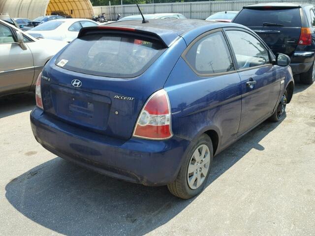 KMHCM3AC0BU186285 - 2011 HYUNDAI ACCENT GL BLUE photo 4