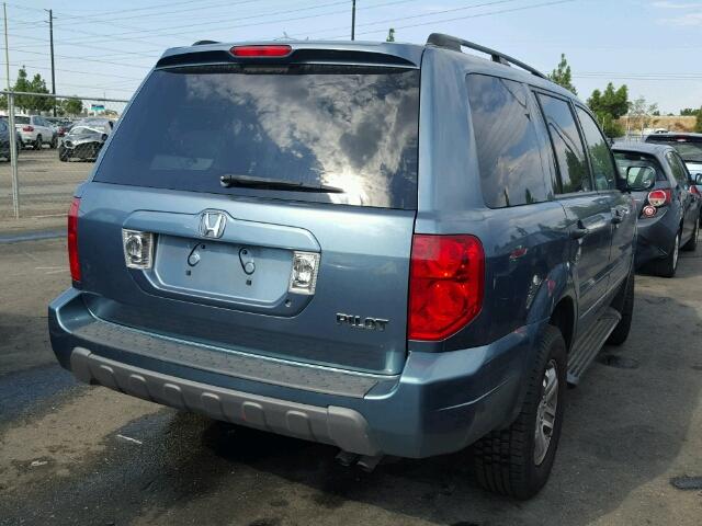 2HKYF18415H527344 - 2005 HONDA PILOT EX BLUE photo 4