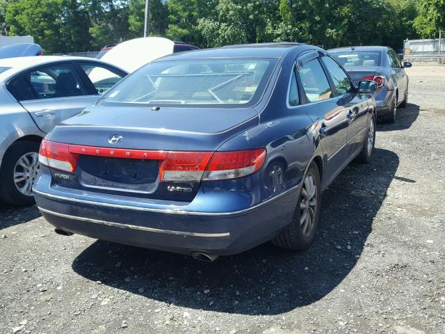 KMHFC46F56A105734 - 2006 HYUNDAI AZERA SE BLUE photo 4