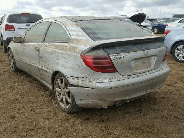 WDBRN47J02A307680 - 2002 MERCEDES-BENZ C 230K SPO SILVER photo 3