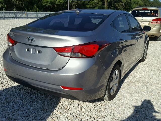 KMHDH4AE0GU526123 - 2016 HYUNDAI ELANTRA GRAY photo 4