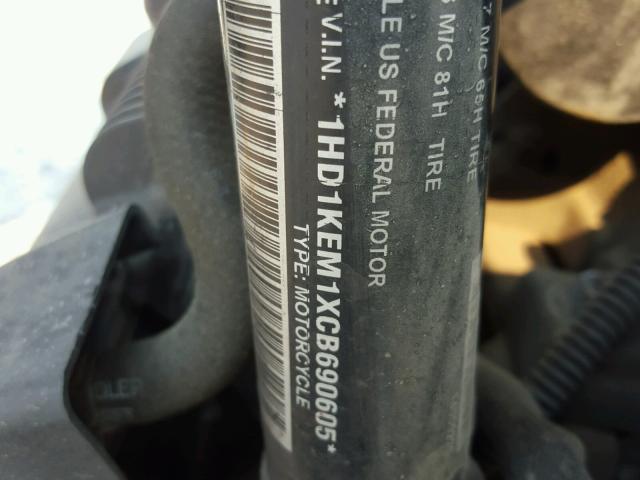 1HD1KEM1XCB690605 - 2012 HARLEY-DAVIDSON FLHTK ELEC 红色 照片 10