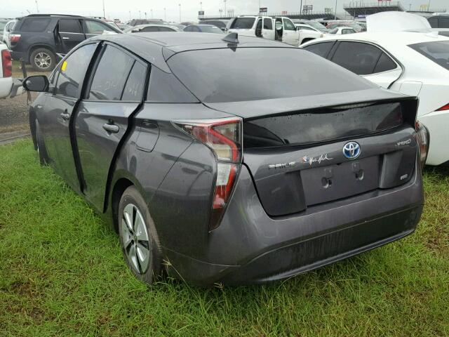 JTDKARFU1G3505283 - 2016 TOYOTA PRIUS GRAY photo 3