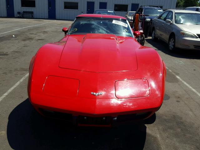 1Z37L7S443446 - 1977 CHEVROLET STINGRAY RED photo 9