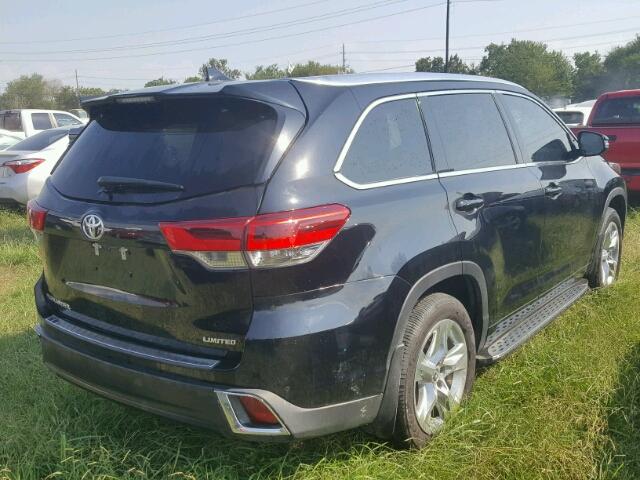 5TDYZRFH5HS198917 - 2017 TOYOTA HIGHLANDER BLACK photo 4