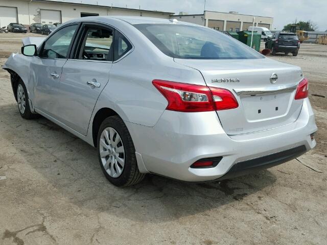 3N1AB7AP4HY337410 - 2017 NISSAN SENTRA S SILVER photo 3