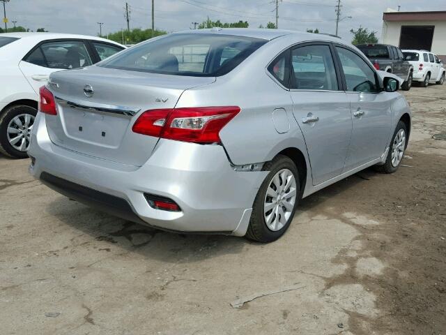 3N1AB7AP4HY337410 - 2017 NISSAN SENTRA S SILVER photo 4