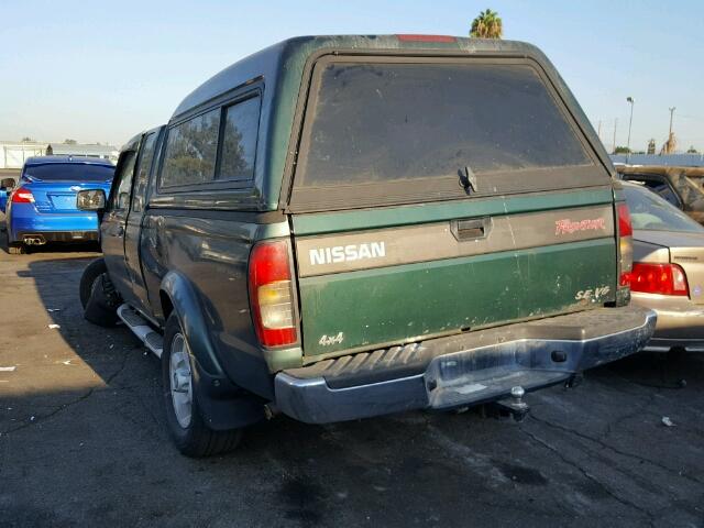 1N6ED26Y0YC343918 - 2000 NISSAN FRONTIER K GREEN photo 3