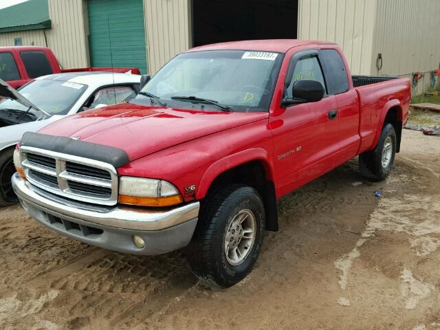 1B7GG22X6YS581553 - 2000 DODGE DAKOTA RED photo 2