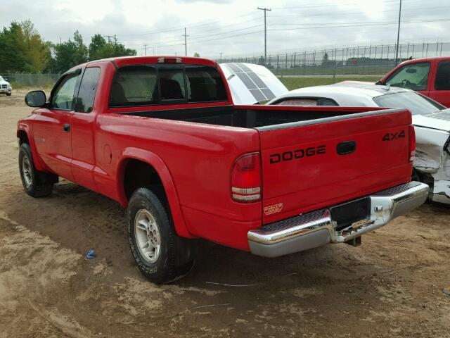 1B7GG22X6YS581553 - 2000 DODGE DAKOTA RED photo 3