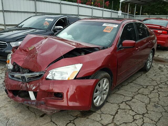 1HGCM66847A096030 - 2007 HONDA ACCORD RED photo 2