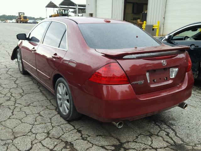 1HGCM66847A096030 - 2007 HONDA ACCORD RED photo 3