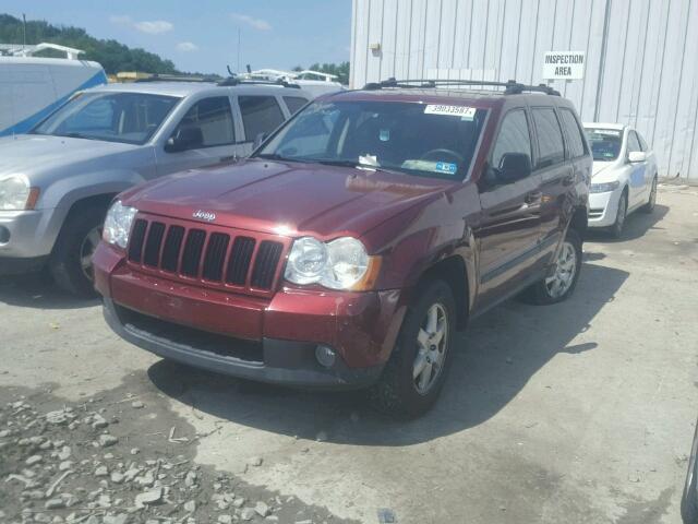 1J8HS48NX8C134201 - 2008 JEEP GRAND CHER RED photo 2