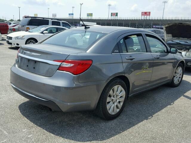 1C3CCBAB0CN163193 - 2012 CHRYSLER 200 LX GRAY photo 4