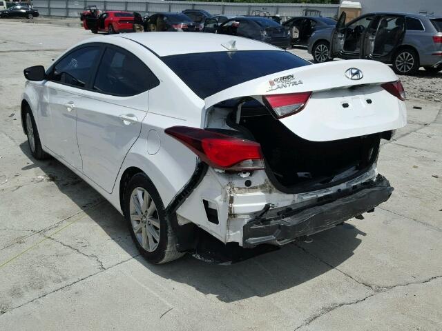 5NPDH4AE4EH517548 - 2014 HYUNDAI ELANTRA SE WHITE photo 3