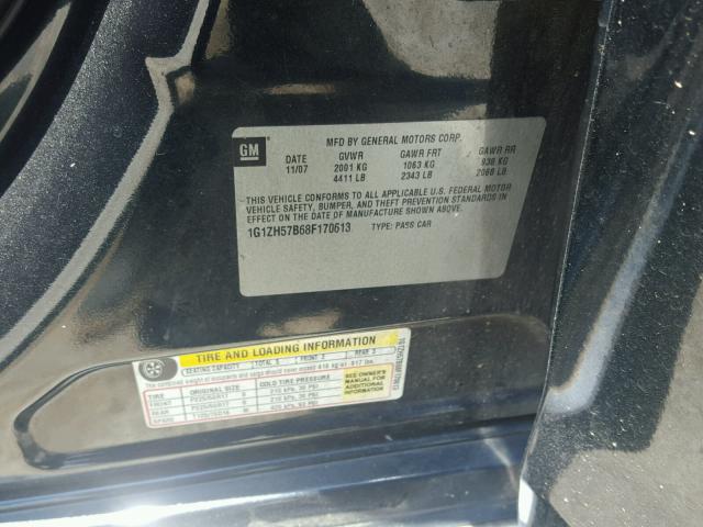 1G1ZH57B68F170613 - 2008 CHEVROLET MALIBU 1LT 黑色 照片 10