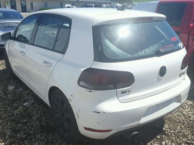 WVWDM7AJ7AW225486 - 2010 VOLKSWAGEN GOLF WHITE photo 3