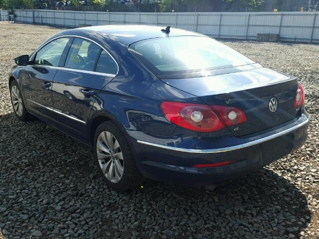 WVWMP7ANXAE567837 - 2010 VOLKSWAGEN CC SPORT BLUE photo 3