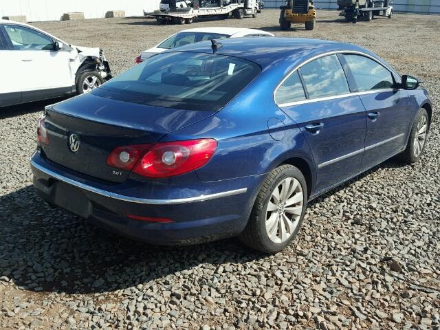 WVWMP7ANXAE567837 - 2010 VOLKSWAGEN CC SPORT BLUE photo 4