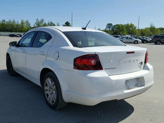 1C3CDZAB7CN171362 - 2012 DODGE AVENGER WHITE photo 3