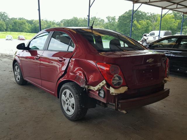1G1JA5SH9D4256176 - 2013 CHEVROLET SONIC LS 勃艮第红 照片 3