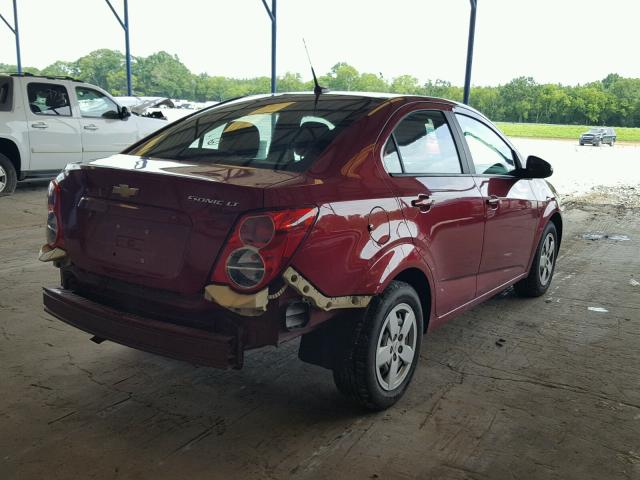 1G1JA5SH9D4256176 - 2013 CHEVROLET SONIC LS 勃艮第红 照片 4